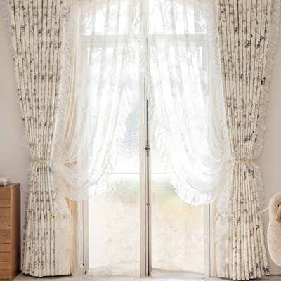 Floral Print Curtain For Living Room Thermal Grommet Window Curtains For Bedroom 1 Panel