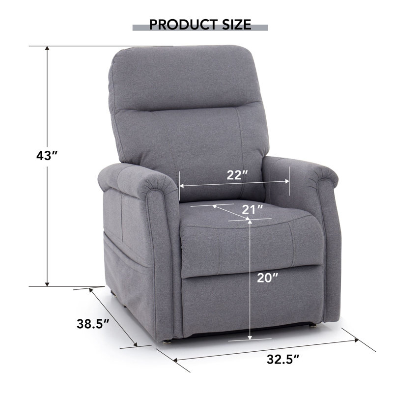 Tigerra Upholstered Heated Massage Chair, Gray 100% Polyester