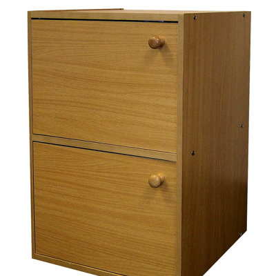 Bibliothèque 24 po en bois 2 avec portes - Laque naturelle pour compléter vos articles pour le bureau, le salon, la pièce pour la table Scratch - Surface en bois d'hévéa