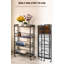 Grand chariot de rangement pliable à 4 niveaux avec roulettes verrouillables - capacité de charge de 100 lb. Îlot de rangement extensible pour organisateur de cuisine.  Étagères de garage. Facile à plier, aucun assemblage requis