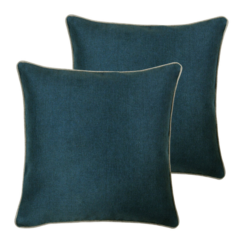 Indira Square Cushion, Petrol/Ivory, 55cm H x 55cm W x 4cm D, Polyester