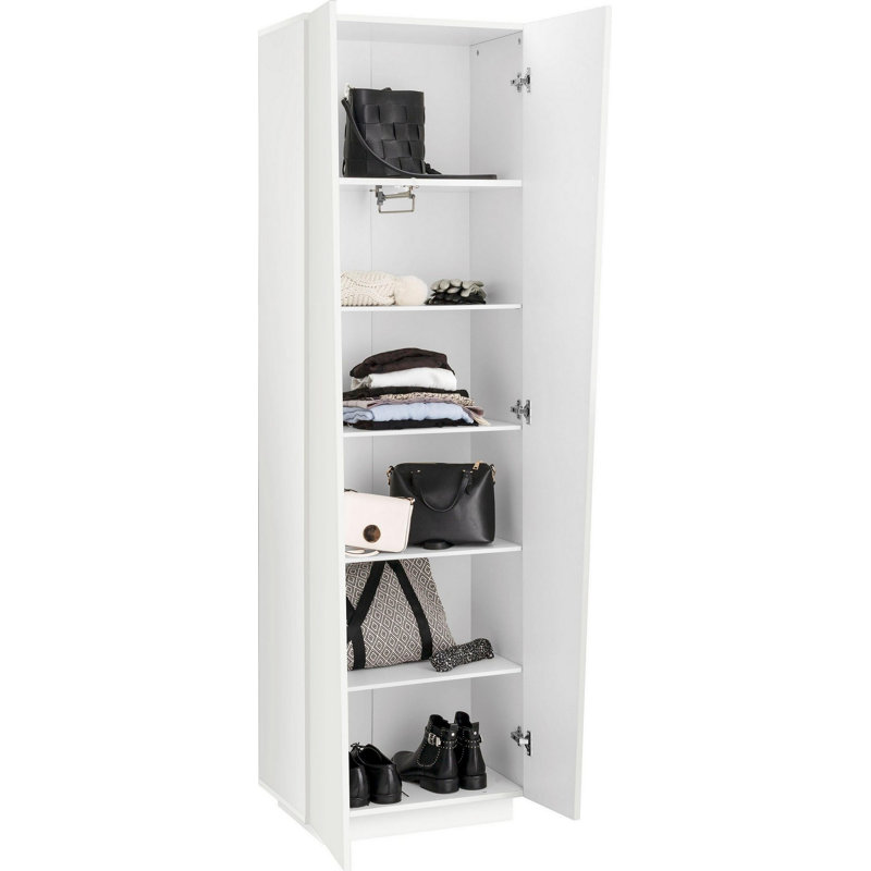 Biebel 2 Door Manufactured Wood Wardrobe, Glossy White