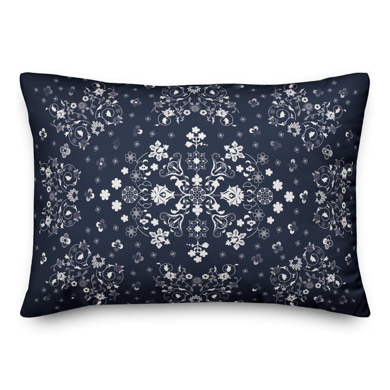 Housse de coussin rectangulaire bleu persan