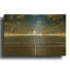 «Illuminated St Paul's Cathedral And Millennium Bridge I» par Mark A Paulda, art mural en métal doré, 36 po x 24 po-423831263