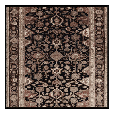 Machine Washable Persian Brown Area Rug
