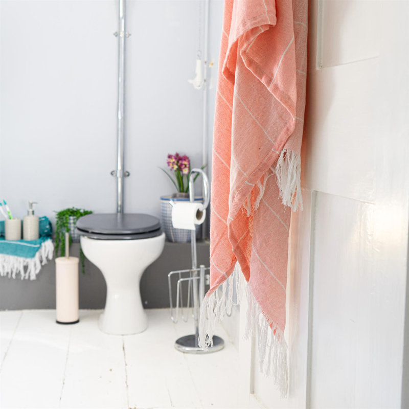 Nicola Spring - Turkish Cotton Bath Towels - 173 x 92cm, Light Orange/Mustard
