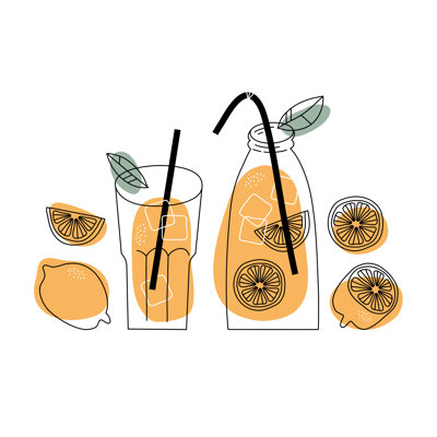 Fresh Lemonade Juice by Daria Voskoboeva - Wrapped Canvas Print