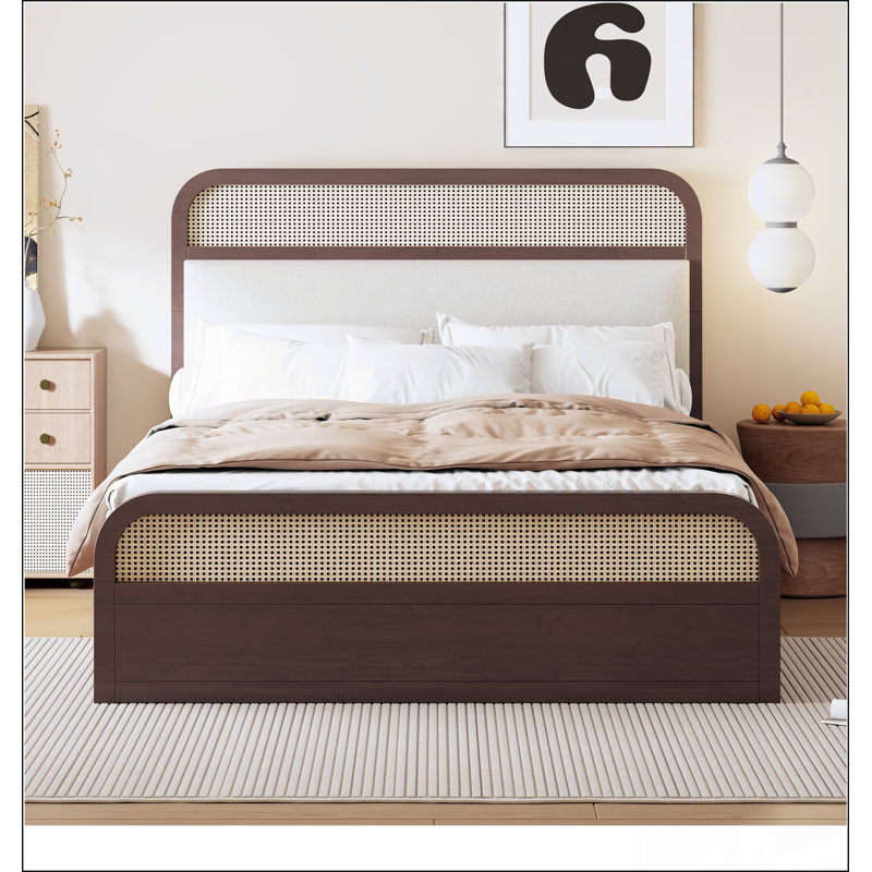 Grand lit plateforme en bois avec lit gigogne, 2 tiroirs et finition espresso élégante pour un rangement et un style améliorés