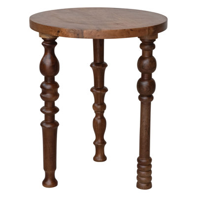 Mango Wood Side Table With Turned Legs