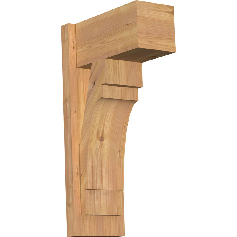 Persienne en bois Merced Block Rustic Timber, P 14 po x H 26 po, Cèdre rouge occidental l 7 1/2 po (lisse)