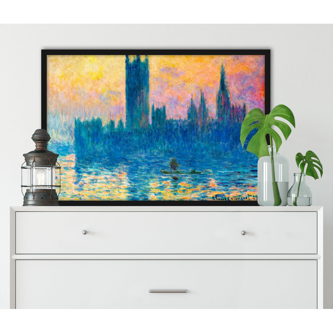 Gerahmtes Poster The Houses Of Parliament von Claude Monet