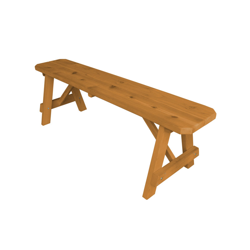 Banc en bois Guernsey, H 17 po x l 55 po x P 11 po, Teinture naturelle