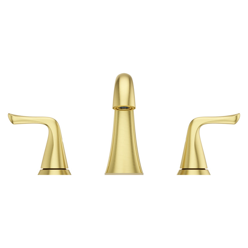 Robinet de salle de bain à large entraxe avec drain Willa, Or brossé