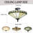 Tiffany Style  3-light Dimmable Semi-flush Ceiling Light With Glass Shade  Chloe