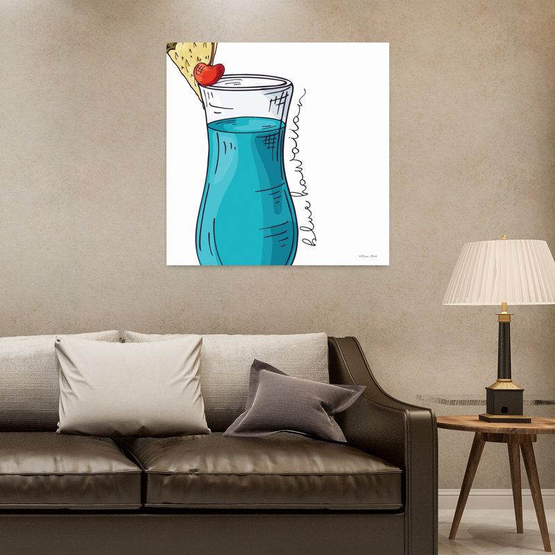 Art contemporain bleu hawaïen, H 32 po x l 32 po