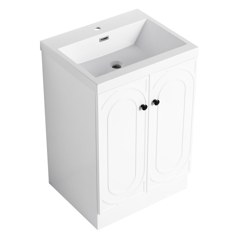 Armoire de salle de bain Modern, Blanc, 24"