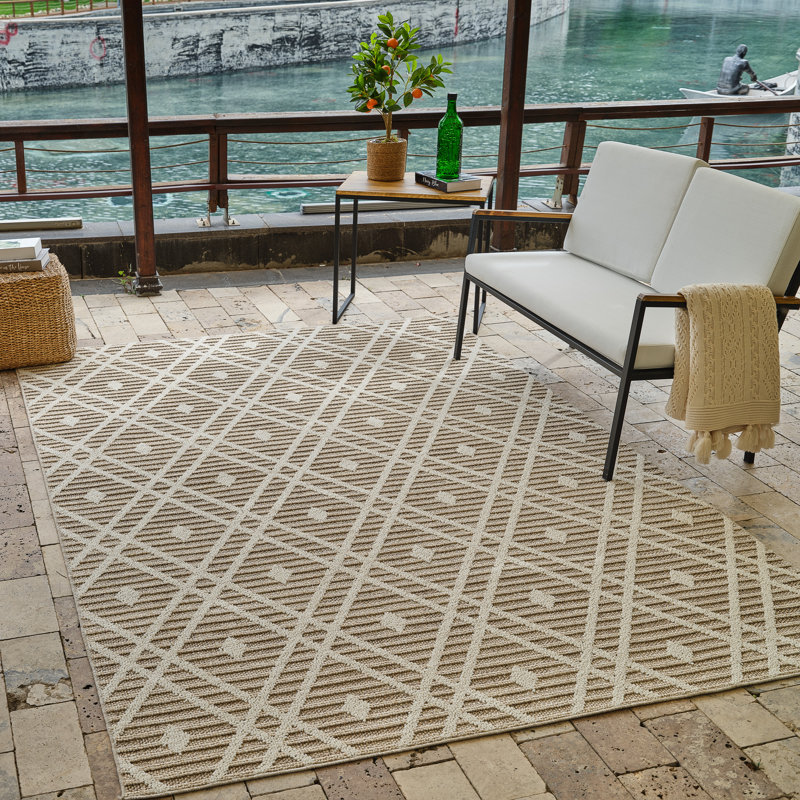 Latacha Area Rug with Non-Slip Backing, Rectangle 3'11" x 5'7"