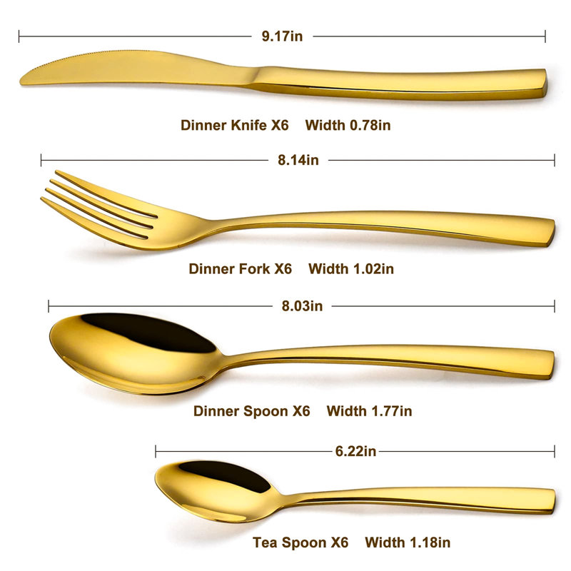 Ophelia & Co. Sarrant 24 Piece Cutlery Set , Service for 6, Gold