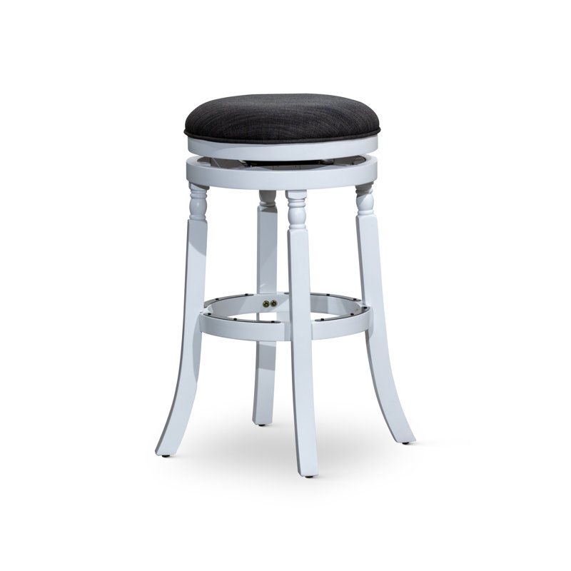 Tabouret de bar 30 pouces avec siège en tissu gris anthracite et finition blanche | Idée de cadeau, Gris anthracite, Blanc