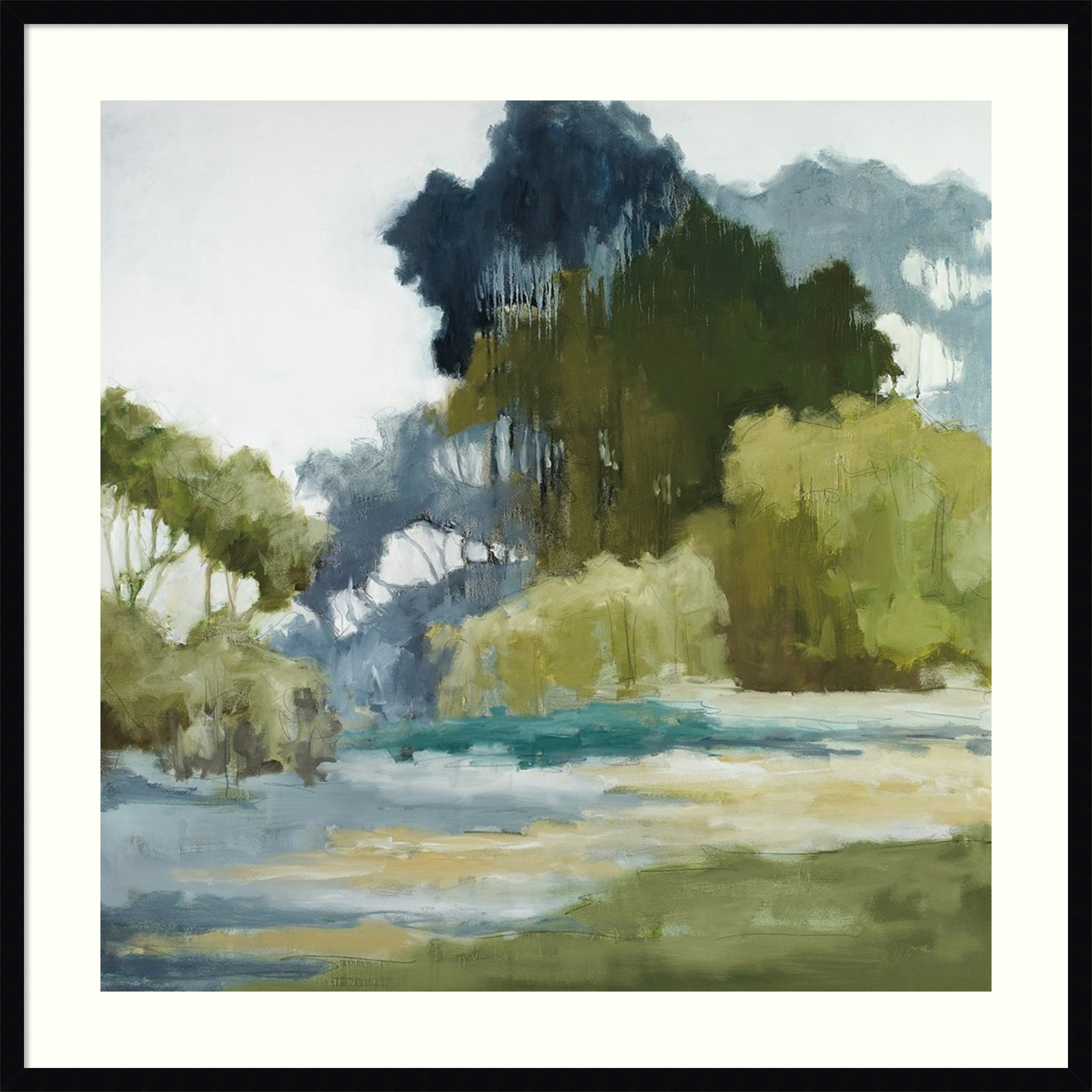 Bean Fileds Tall Trees by Jacqueline Ellens, Black Framed Paper, 25" H x 25" W