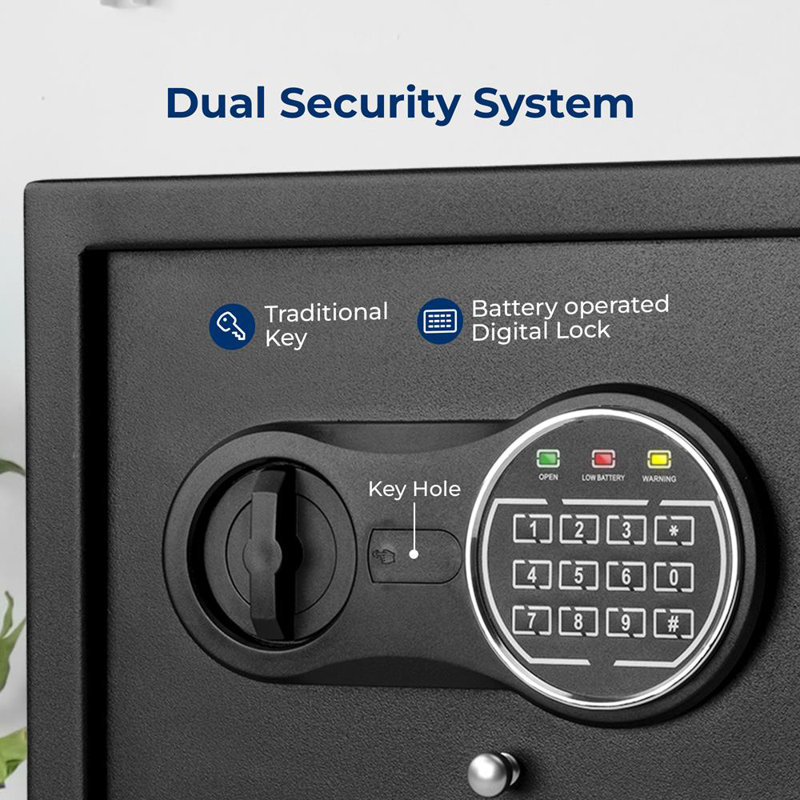 Black Steel Digital Security Safe with Electronic Keypad