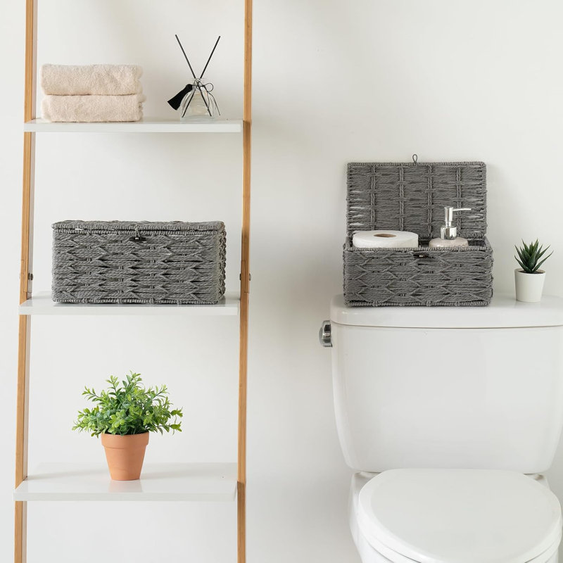 Storage Baskets Bin With Lid Decorative