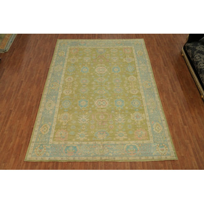 Tapis turc vert Oushak 10 x 14
