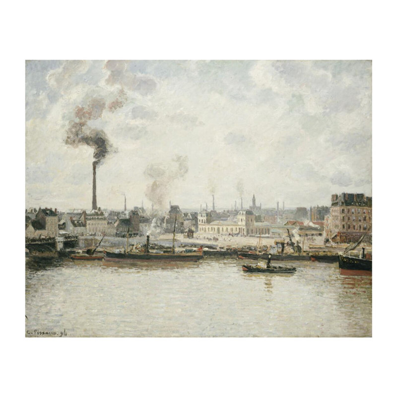Quai à Saint-Séver Rouen par Camille Pissarro - Estampe numérique, H 16 po x l 20 po