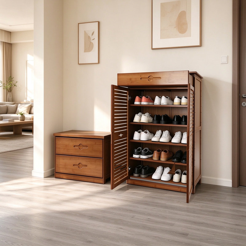 Bamboo Door Shoe Cabinet