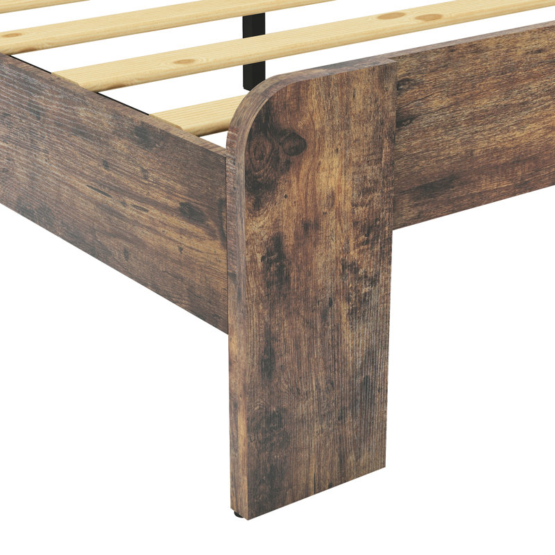Cadre de lit pour très grand lit avec tête de lit à DEL et rangement, brun foncé, assemblage facile, charge de rangement pratique, bruit, option de chambre à coucher peu encombrante