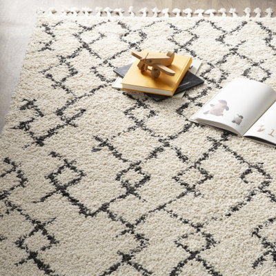 Tapis crème / gris anthracite Lollar