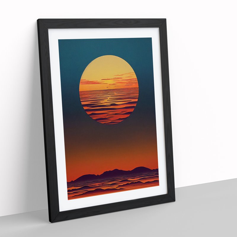 Mountain Sunset Abstract No.2 - Framed Print, Black, 46cm H x 34cm W x 2cm D