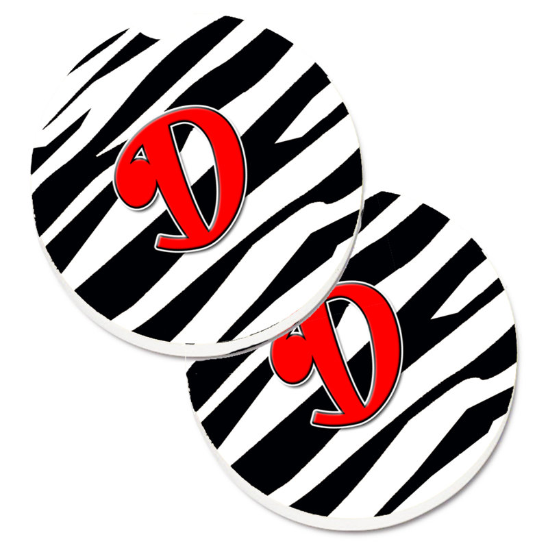 Sous-verre à cogramme initial de q tiger, D, Noir / Rouge