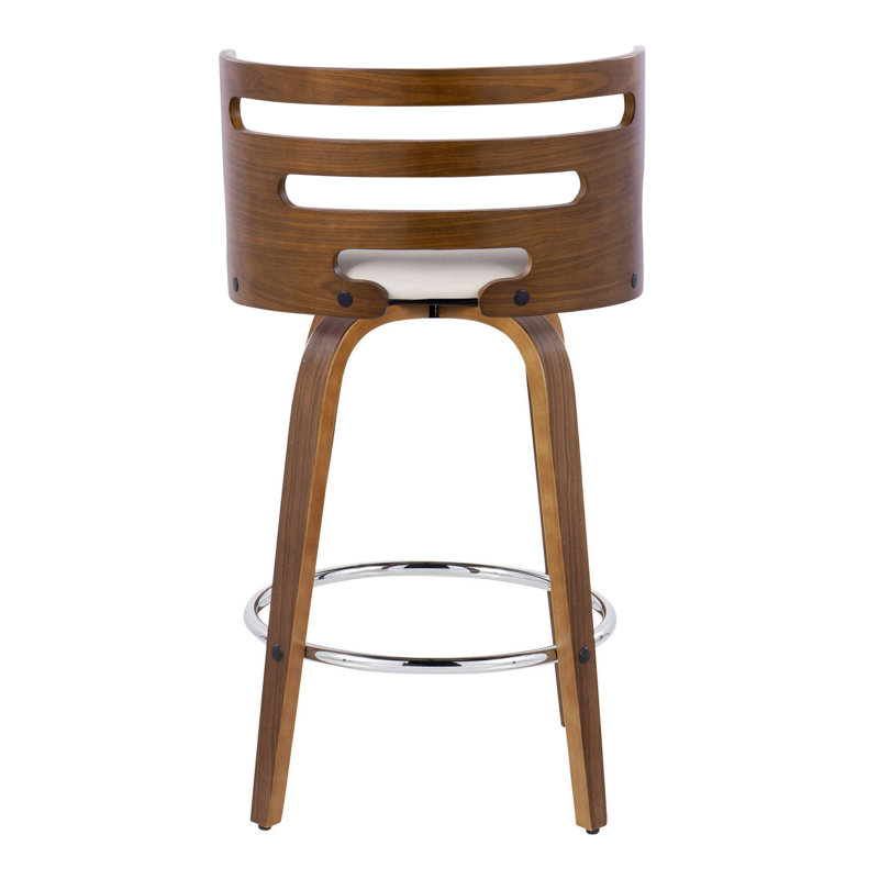 Swivel Upholstered Counter Stool, Cream