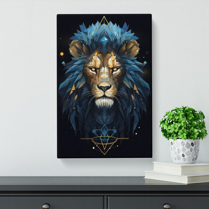 Leo Zodiac Geometric No.2 - No Frame Print, 60cm H x 40cm W x 3cm D