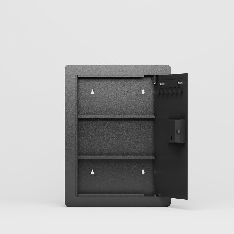 Wall Safes For Valuables With Theft Feature And Black Exterior Hidden Safe Secure Locking Mechanism Scratch Resistance