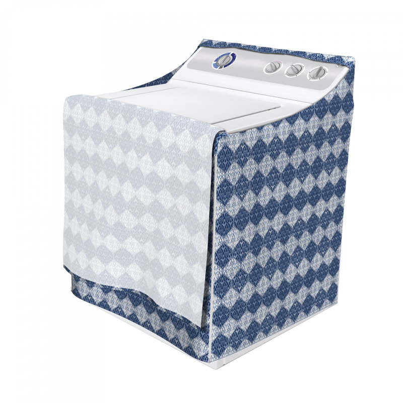 Motif oriental en patchwork avec housse de machine à laver, Bleu