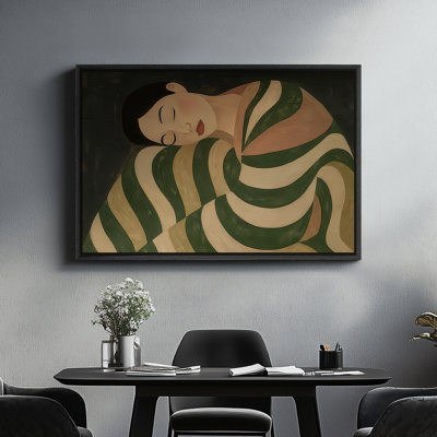 Framed Canvas Wall Art - Vintage Abstract Wall Prints for Bedroom - 16"x24"