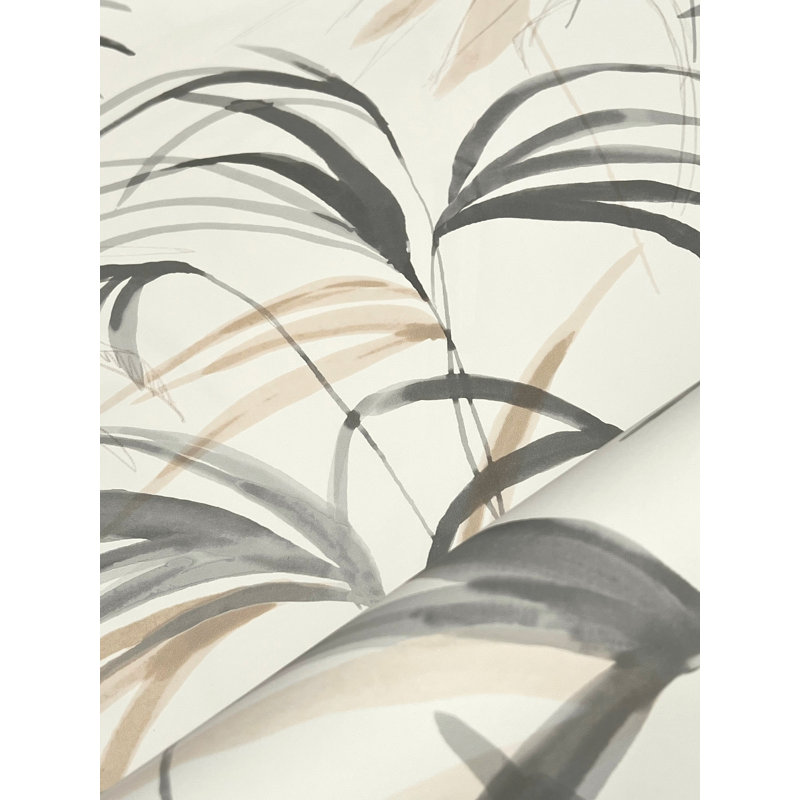 Papier peint Inky Warm Neutral Palms, Gris
