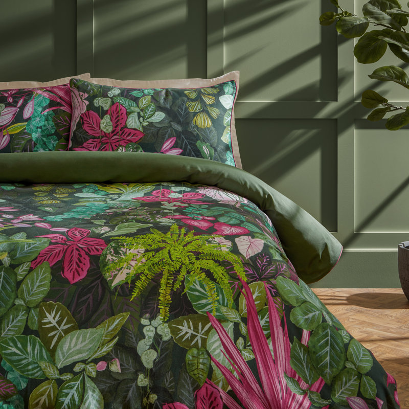 Veadeiros Cotton Floral Duvet Cover Set, Super King Duvet Cover + 2 Standard Pillowcases