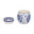 Decoraive Lavender Verbena Scented Candle for Living Room - Ceramic Chinoiserie for Bookshelf, Coffee Table, Bedroom - 5", Blue & White-1560965881