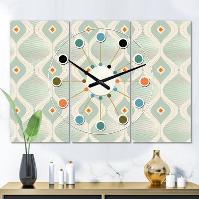 Très grande horloge murale de gouttes abstraites rétro x Mid-Century
