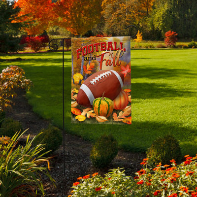Fall And Football Garden Flag