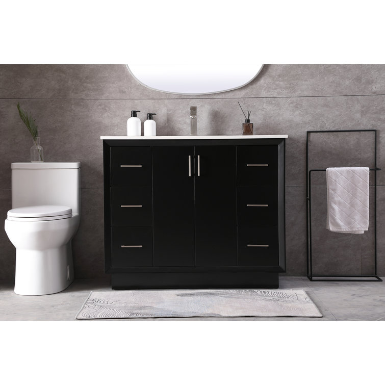 Hayes 42'' Single Bathroom Vanity with Engineered Marble Top