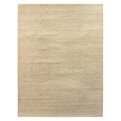 Distressed Homage Hand Knotted Wool Dots Area Rug