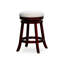 Tabouret de comptoir de 24 po, siège au fini cerisier, revêtement en tissu beige, pivot confortable, tabouret de construction et utilitaire avec lustre - sièges brillants-907184654-907184655