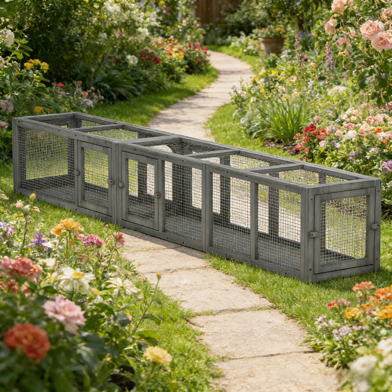 Tunnel de jeu extérieur pour chat, cage pour chat, cage pour petit animal, Gris foncé