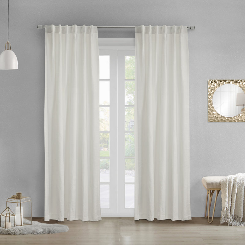 Paire de rideaux semi-transparents Mliss, L 52 po x L 84 po, Blanc cassé