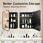 Armoire à pharmacie noire avec miroir, armoire de salle de bain encastrée ou à fixation en surface avec tablettes réglables-335745588-335809284