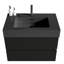 Meuble-lavabo de salle de bain de 76 cm (30 po) avec design suspendu, lavabo noir mat, tiroirs à fermeture amortie, esthétique du milieu du siècle, panneaux de qualité E1, laque E0, fermeture garantie 50 000 fois, style moderne, lavabo monobloc.